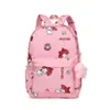 Mochila Gatinho Graffiti Fofa Leve Respirável Alça de Ombro Mochila Grande Capacidade Mochila Escolar para Estudante