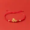 Pulsera de Cuerda Roja del Año del Caballo 2026 Pulsera de Estilo Étnico Tejida a Mano Pulsera de Año Nuevo Regalo para Hacerse Rico