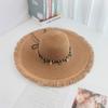 Sombrero de Paja con Flecos de Nuevo Estilo 2026 con Ala Ancha, Sombrero de Sol para Exportación, Sombrero para Vacaciones en la Playa al Aire Libre, Sombrero Tejido Hecho a Mano para Mujer