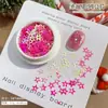 Caixa com Conjunto de Decorações para Unhas com Lantejoulas de Flocos de Neve de Inverno, Estrela de Cinco Pontas, Estrela de Quatro Pontas, Exquisite Decorações Coloridas Mistas para Unhas Atacado