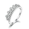 Anillo de Corona de Circonita Redonda con Incrustaciones de Plata Esterlina S925 de Nuevo Éxito de Ventas de Tonglin para Mujer, Nicho de Gama Alta, Mismo Estilo de Marca Reconocida
