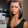Amazon Nova Peruca Europeia e Americana Feminina Cabelo Liso Curto Repartição Média Peruca Bob Preta Peruca de Cabelo Liso Curto
