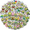 50 pegatinas de graffiti de colobí de rana de ojos grandes de imagen de dibujos animados para equipaje, taza, laptop, impermeables