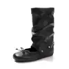 Primeiro Encontro Ji Mali Zhen Sapatos de Salto Baixo Patchwork Destacáveis Meia-Bota Feminina Salto Baixo Moda Temperamento Versátil Sapatos Pequenos de Couro