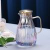 Botella de agua fría para refrigerador de gran capacidad para el hogar, resistente a altas temperaturas, botella de agua fría, sala de estar de lujo ligero, tetera de vidrio colorida, juego de tazas