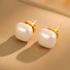 Pendientes Cuadrados de Perlas Exquisitos y de Alta Gama Estilo Nuevo 2026 para Mujer, Diseño de Nicho Francés, Pendientes Simples Elegantes de Celebridad de Internet