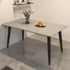 Conjunto de mesa de jantar e cadeiras de ardósia para uso doméstico em apartamentos pequenos, mesa de jantar de sala de estar de luxo leve, mesa de jantar retangular moderna minimalista