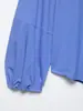 Comercio Exterior Transfronterizo Ropa de Mujer Moda Otoño e Invierno 2025 Estilo Europeo y Americano Camisa de Manga Larga de Color Sólido con Cuello Redondo y Volantes para Mujer