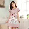 Pijama de verano para mujer de dibujos animados, comercio exterior, venta al por mayor, lindo pijama de manga corta de seda de leche para mujer, pijama de una pieza para casa