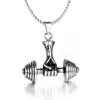 Accesorios de Moda Estilo Coreano Collar Clásico con Mancuerna para Hombre Joyería con Colgante de Acero de Titanio Personalidad