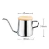 Cafetera de Mano con Orejas Colgantes, Boca Puntiaguda, Olla de Boca Fina, Olla de Boca Larga, Tetera de Acero Inoxidable Tipo Goteo, Cafetera Doméstica