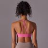 Nuevo Nylon Cepillado Doble Cara Color Sólido Hermoso Espalda Cruzada Sling Deportivo para Correr Fitness Yoga Ropa Deportiva Sujetador Deportivo para Mujeres