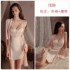 Camisola Feminina Quente e Sexy com Bojo, Renda Doce e Preguiçosa, Camisola de Cetim Pura Luxúria, Robe, Conjunto Plus Size 5302