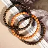 Exquisitamente Elaboradas Cuentas de Sándalo y Madera de Águila Barbie de Corte Recto, Cuentas con Forma Vintage, Cuentas de Barril, Cuentas de Forma Irregular, Pulseras de Hilo de Madera, Cuentas de Oración Budista y Pulseras