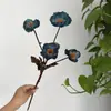 Decoração Cruzada de Flor de Papoula Artificial Colorida de Outono com 4 Cabeças para Casamentos e Celebrações, Flores de Papoula Artificiais no Atacado