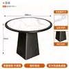 Mesa de Jantar e Cadeiras de Pedra Sinterizada Branca Barriga de Peixe de Luxo Leve para Apartamento Pequeno em Casa Mesa de Jantar Restaurante Ocidental Mesa Longa Mesa Redonda Conjunto de Cadeiras Estofadas Macias