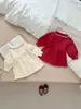 Nuevo Vestido para Bebé Niña con Bordado de Fresas, Cuello de Muñeca, Vestido de Punto, Dulce y Lindo Vestido de Princesa de Manga Larga para Otoño e Invierno