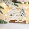 Novos Enfeites de Natal em Forma de Gancho com Letras Inglesas, Etiquetas de Letras com Pó Dourado, Suprimentos para Decoração de Árvore de Natal
