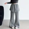Calça Feminina Outono 2026 Novo Estilo Infantil Super Popular Falsa Duas Peças Cobertura para Fralda Calça de Barra Larga Meninas Crianças Grandes Estilo Preguiçoso Calça Longa