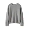 Nuevo suéter de cachemira para mujer, cuello redondo, jersey, color liso, simple, cómodo y versátil