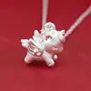 Plata de Ley 999 Colgante de Riqueza Inmediata Caballo de Madera Pequeño Colgante de Caballo Volador Pulsera de Caballo del Zodiaco Accesorios de Cuerda Roja Dropshipping