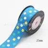 Fita de embalagem de presente com bolinhas de 25mm para grampo de cabelo, caixa de bolo DIY, cinto decorativo, fita de tecido 10 jardas/Rolo