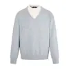 26832 Suéter de Punto de Estilo Callejero de Moda de Gama Alta Estilo Old Money Falso de Dos Piezas con un Diseño Relajado para Hombre