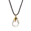Collar Minimalista Blanco de Cristal Transparente Estilo Francés, Diseño de Nicho, Colgante de Moda y de Alta Gama, Cadena Versátil Irregular para Suéter