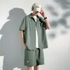 Mt-2417Tz Traje de Camisa Casual Versátil de Seda de Hielo Drapeada Ultrafina para Hombre, Conjunto de Verano de Dos Piezas