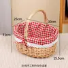 Bolsa de palha trançada para ovos e frutas, cesta pós-parto, cesta de piquenique externa tecida à mão, cesta de ovos pós-parto, cesta de flores