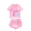 Nuevo traje de baño para niñas, dos piezas, con malla deportiva linda, adecuado para deportes y yoga de niñas, disponible en tallas pequeña, mediana y grande