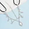 Moda europeia e americana pingente de cristal corrente de testa noiva strass acessórios de cabelo