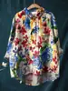 Novas Camisas Casuais Femininas de Manga Longa Transfronteiriças 2025, Camisas de Moda para Verão e Outono, Série Multicolorida com Impressão Digital 3D