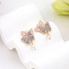 Aretes Largos de Borla de Mariposa Acrílico Mariposa Moda de Alta Gama Celebridad de Internet Mismos Aretes con Aretes de Lazo para Mujer
