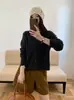Cárdigan de punto 100% lana pura para mujer, primavera y otoño, cuello redondo, manga larga, abrigo suéter versátil, suéter de lana acanalado de color liso