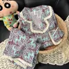 Pijama vintage de encaje floral estilo francés para mujer, conjunto de manga larga y pantalón largo para primavera y otoño, adecuado para uso casual en casa y se puede usar en el exterior