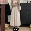 Falda de punto con forma de capullo estilo coreano, nueva falda de linterna adelgazante de cintura alta para otoño, falda acampanada de línea A de longitud media