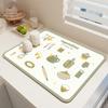 Esterilla absorbente de drenaje para mesa de cocina de barro de diatomeas, tapete para secar platos y cuencos, posavasos con control de agua, mantel individual anti-escaldaduras con aislamiento térmico sin lavado