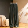 Pantalones de Lana Rectos de Moda para Mujer, Pantalones de Lana Gruesos de Invierno Cálidos de Pierna Ancha, Nuevos Pantalones Casuales de Cintura Alta 2026