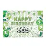 Fundo de aniversário temático de futebol transfronteiriço Banner Feliz Aniversário Decoração de festa Tapeçaria personalizada de fundo