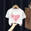 Tops Elegantes de Algodón Puro para Niñas de Verano Camisetas de Manga Corta Ropa de Verano para Niñas Pequeñas Nuevas Camisetas de Verano con Estampado de Manga Corta para Bebés