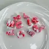 Letra de gradiente bicolor acrílico agujero horizontal cuenta hecho a mano diy cadena de teléfono llavero colgante adorno material