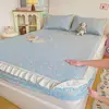 2026 Primavera y Verano Nuevo Estilo Algodón Estampado Acolchado Sábana Bajera Individual Protector de Colchón Funda Sábana Bajera Individual de una Pieza