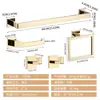 Rack de Armazenamento de Banheiro Popular Transfronteiriço em Aço Inoxidável Conjunto de Cinco Peças Suporte para Toalhas e Papel Higiênico Gancho Conjunto de Racks de Armazenamento Quadrados