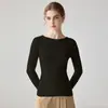 Nuevo suéter de cachemira para mujer de otoño e invierno con escote de una línea, sencillo y ajustado, top de punto de lana suave y agradable para la piel