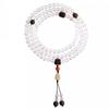 Pulsera de cristal blanco natural 108 cuentas de Buda de madera de agar calabaza de jade Hetian pulsera para mujer al por mayor