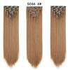 Extensión de cabello sin costuras de color degradado en stock, peluca de siete piezas, pieza de cabello directa, peluca larga y recta de color sólido de fibra química europea y americana