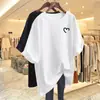 Camiseta de Manga Corta para Mujer de Algodón Puro, Estilo Oversize de Moda, Nuevo Estilo Verano 2026, Top Holgado y Versátil de Longitud Media