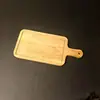Plato para Pizza de Madera de Caucho Nuevo Plato para Comida Occidental Cuadrado Irregular Bandeja para Filete Sushi Deli Tabla para Pizza
