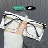 Armazón de Gafas Elegante de Media Montura Estilo Ceja para Hombre, Estilo Retro, Se Pueden Colocar Lentes de Graduación, Estilo Casual Estudiante